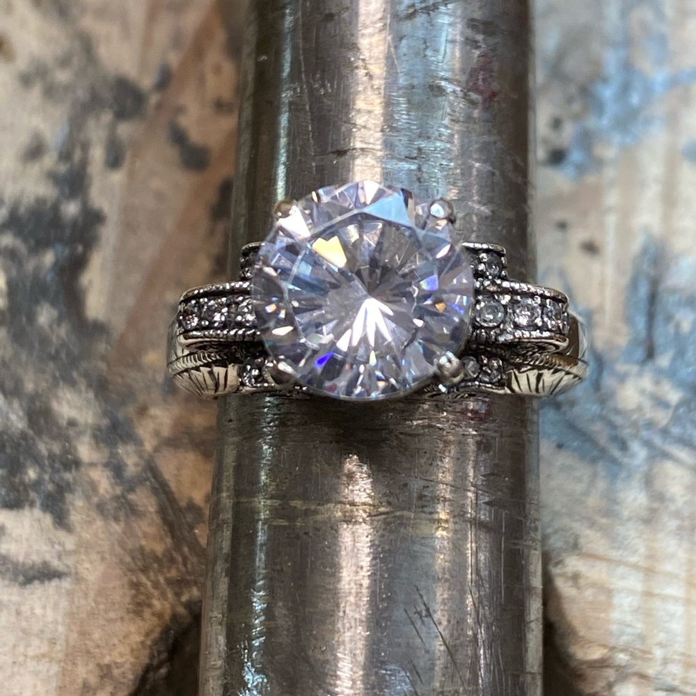 Sterling silver 3 carat CZ ring